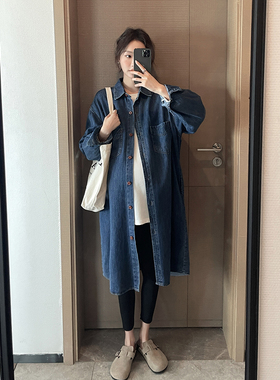 诺初◆孕妇装衬衫牛仔外套女春秋季新款连衣裙宽松bf休闲衬衣上衣