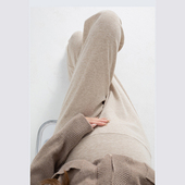 秋装 秋冬休闲加绒直筒长裤 时尚 高腰垂感柔软裤 拖地裤 孕妇阔腿裤