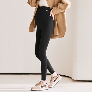 孕妇春秋无感打底裤薄款外穿鲨鱼裤显腿长无调节瑜珈裤九分裤子
