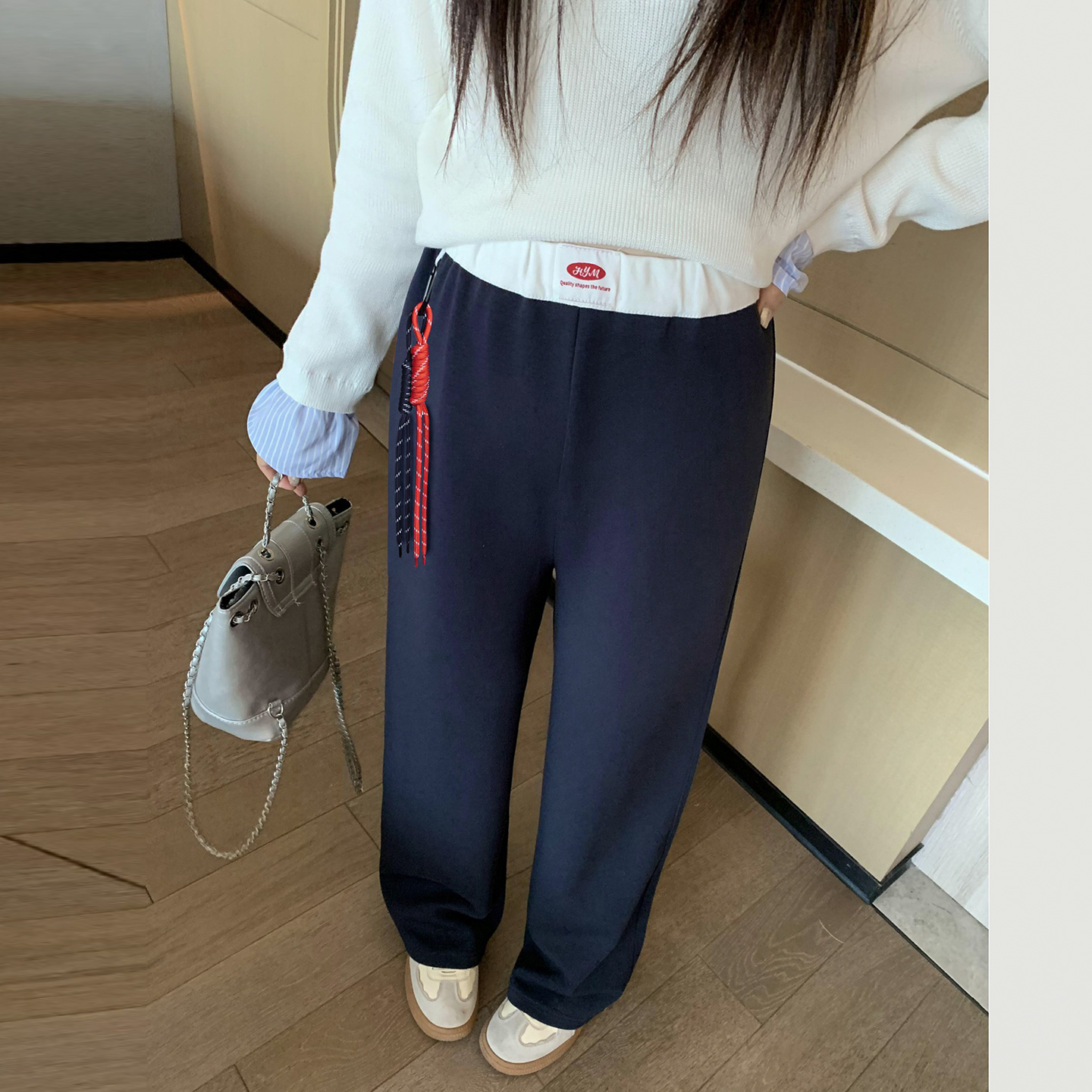 孕妇秋冬装休闲裤加绒直筒裤