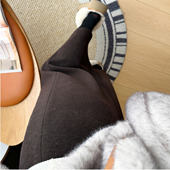 秋冬孕妇托腹醋酸羊毛半身裙显瘦纸片裙孕妇简约休闲后开叉中长裙