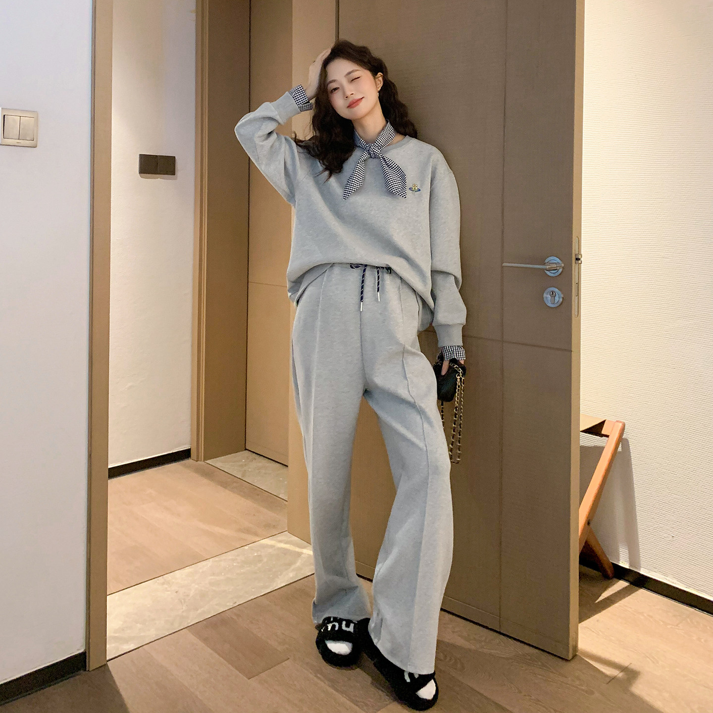 ◆诺初◆lu系甜妹~孕妇空气棉休闲套装春秋款卫衣半身裙两件套装