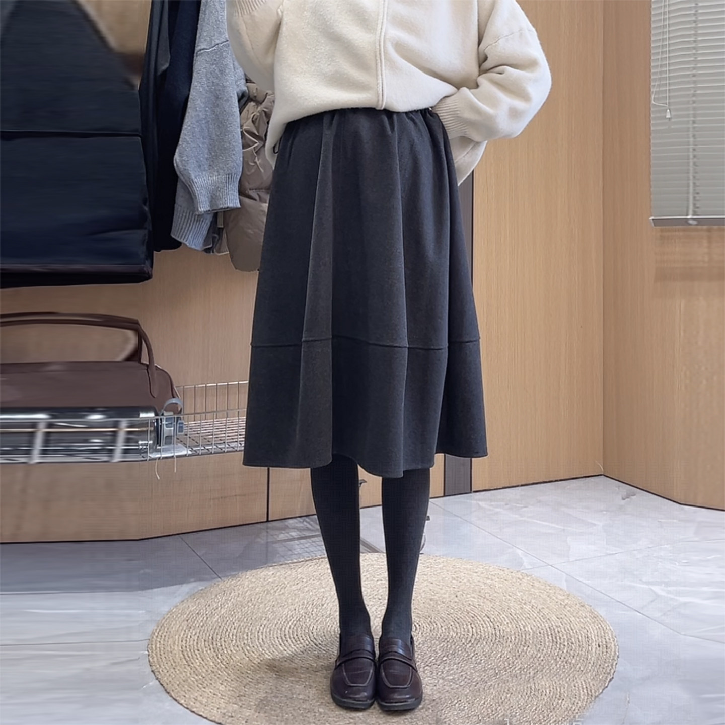 伯克利裙子~孕妇秋冬韩系极简a字梨形伞裙灰色毛呢中长款半身裙,孕妇装/孕产妇用品/营养,半身裙,淘宝优惠券,粉丝福利购,淘宝优惠卷