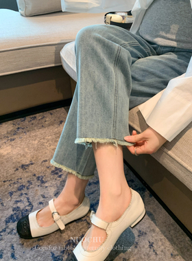 诺初孕妇裤春装外穿2026新款九分直筒法棍裤孕妇牛仔裤春款小个子