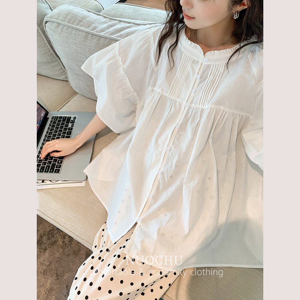 孕婦立領小衫女上衣襯衫