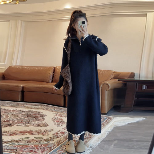 孕妇宽松显瘦针织连衣裙