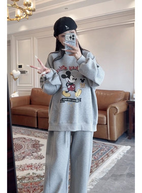 孕妇春秋米奇印花宽松棉质卫衣