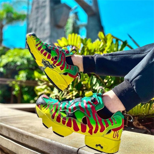 充气Reebok休闲跑鞋男女