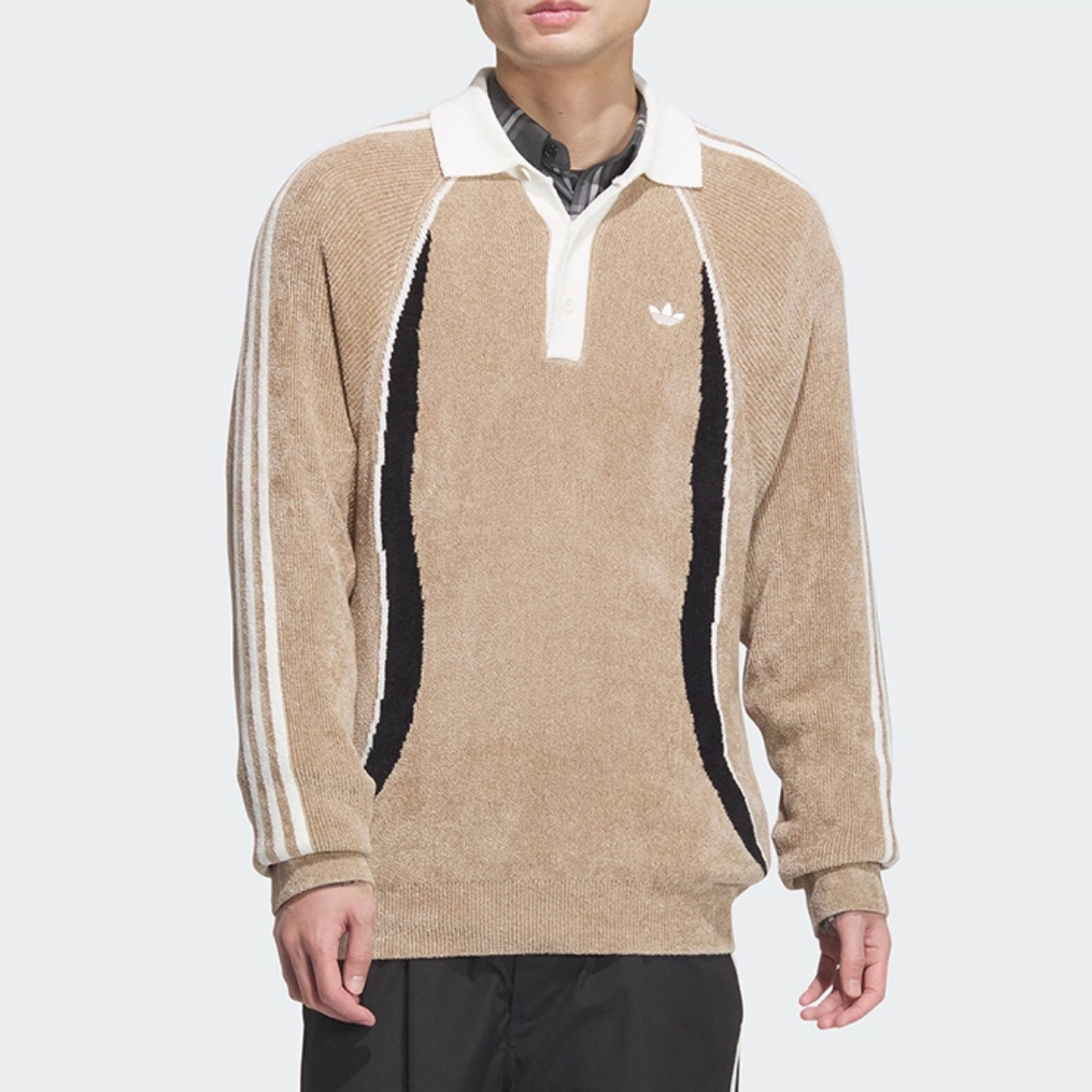 adidas/阿迪达斯 男女针织POLO衫美式复古翻领卫衣JN3794