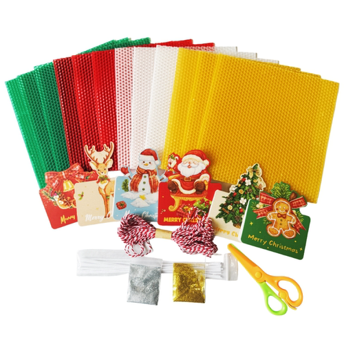 DIY圣诞蜡烛彩色蜂蜡片折纸蜡烛