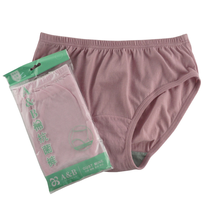 ab内裤女士抗菌纯棉中腰三角短裤中老年妈妈宽松打底ab内裤女e582