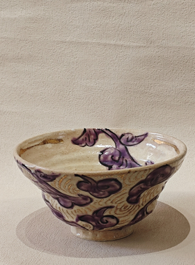 日本作家器 和田一人 紫色大钵 米饭碗