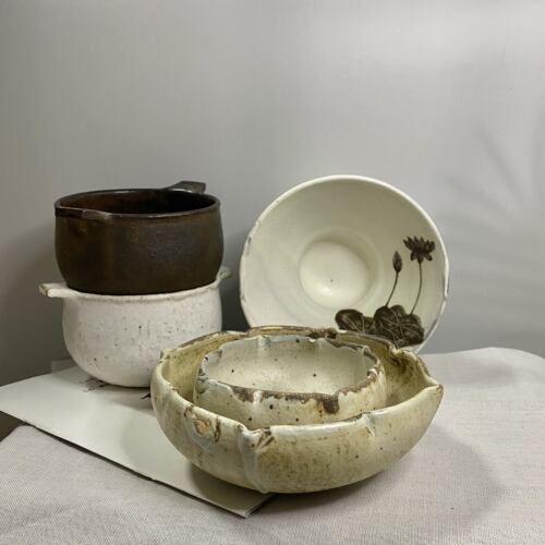日本手作瓷器 村上直子 手作早餐碗汤碗面碗陶瓷碗双耳碗花碗