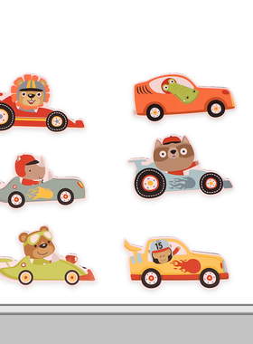 卡通赛车学生分组PK班级比赛教具磁性贴早教小组竞赛英语课堂玩具