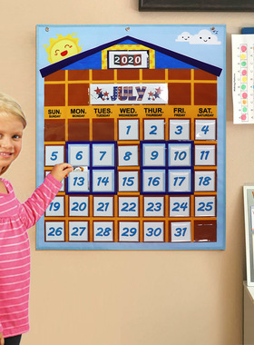 教学日历英语日历挂袋 有特殊日子活动卡日历 calander英文启蒙