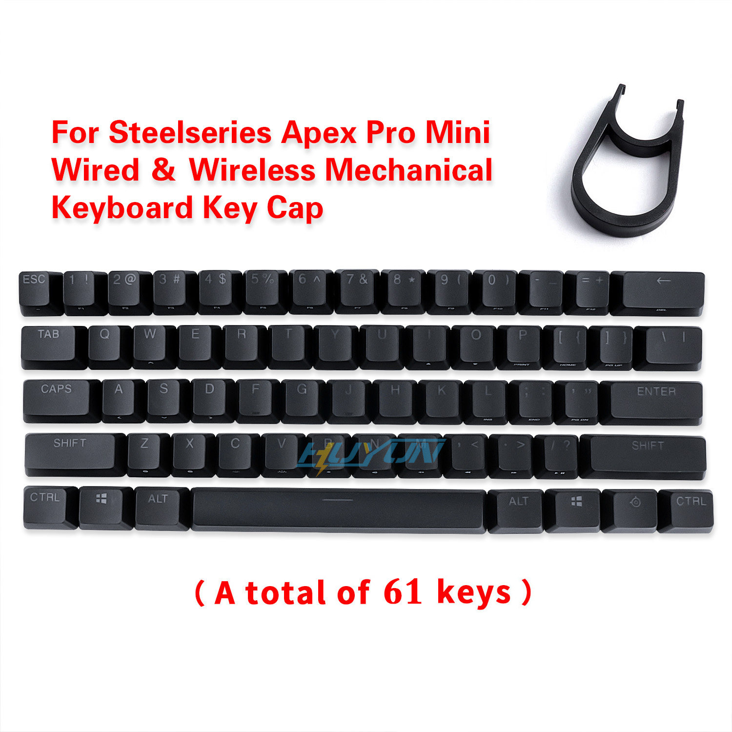 适用于赛睿Apex Pro Mini 无线/有线 61键机械键盘键帽PBT
