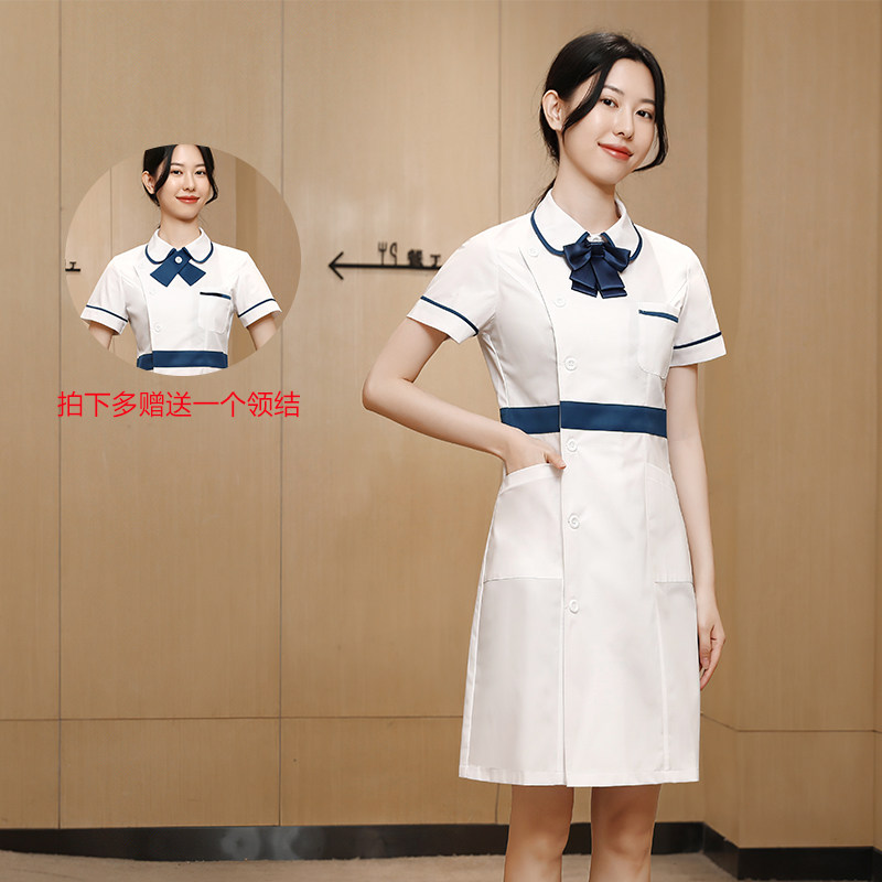 护士服短袖女医生服白大褂分体套装夏季透气牙科口腔工作制服新款