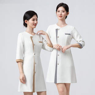 新款 秋冬高端美容院工作服女美容师皮肤管理SPA技师前台足浴养生