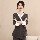 工作服皮肤管理 美容院浴足桑拿足疗按摩七分袖 美容院制服长袖 新款