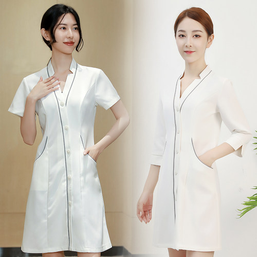透气吸汗薄款短袖美容院工作服