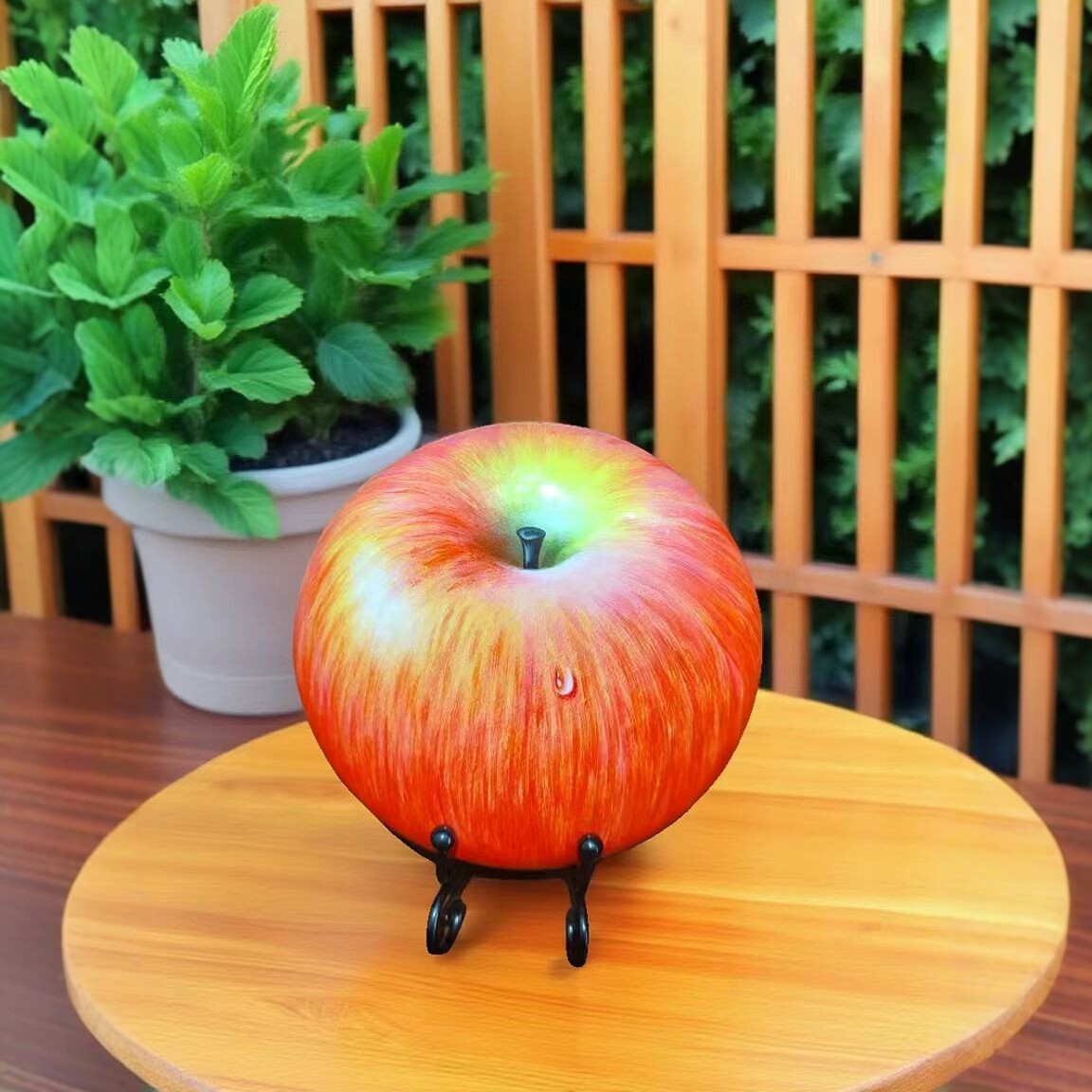 石头画精品手绘苹果原石创意摆件平安石头礼物收藏纪念石文创礼品