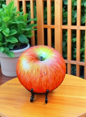 石头画精品手绘苹果原石创意摆件平安石头礼物收藏纪念石文创礼品