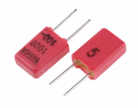WIMA FKP2 系列 1nF 聚丙烯电容器 (PP) FKP02/1000/100/5, &plusmn;5%, 63 V 交流、100 V 交流, 通孔