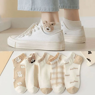 可爱学生不掉跟袜 透气防臭短袜ins潮百搭船袜韩版 袜子女夏季 薄款