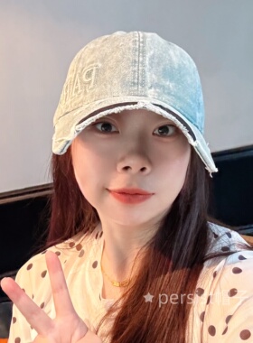 韩系水洗牛仔棒球帽防晒男女春夏显脸小百搭复古前进帽鸭舌帽破洞
