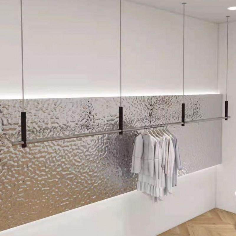 服装店悬挂吊架展示架黑色不锈钢女装店吊挂挂衣架网红橱窗陈列架