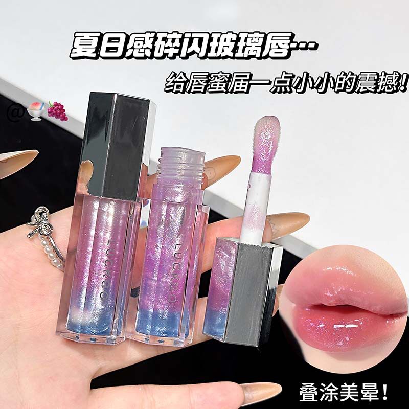 LUCKGO独角兽润透唇蜜三色水光滋润保湿镜面跨境化妆品彩妆唇蜜