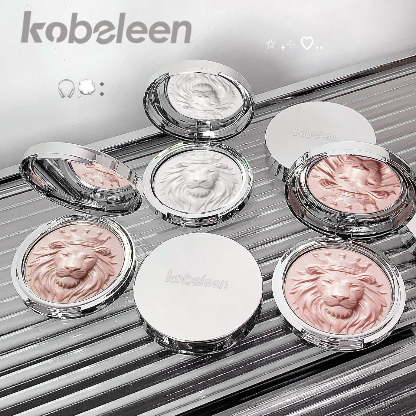 kobeleen狮子系列高光粉土豆泥爆闪清透细腻氛围感珠光细闪高光盘