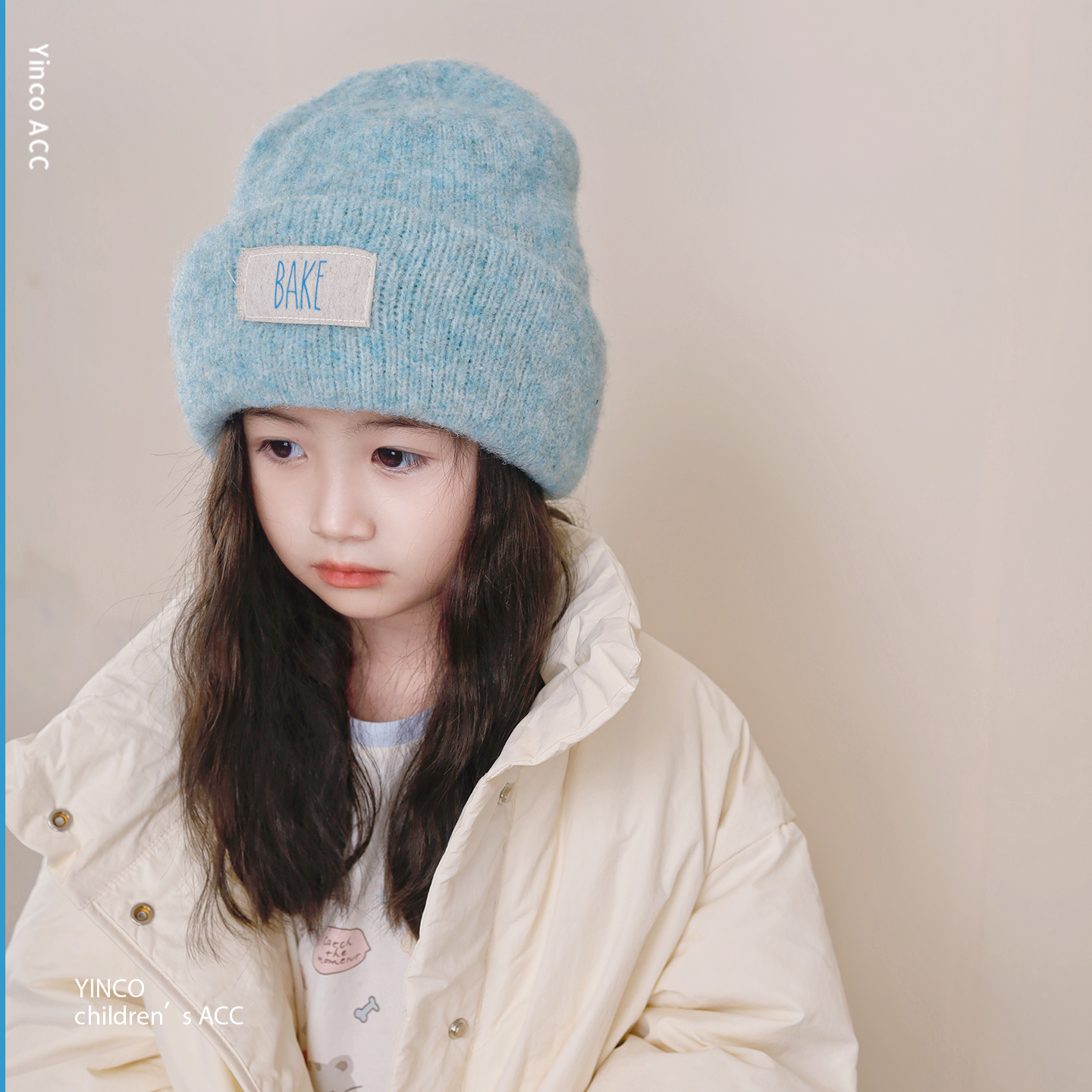 儿童帽子宽松时尚双层加厚2025新款冬季保暖毛线帽软糯针织帽韩版