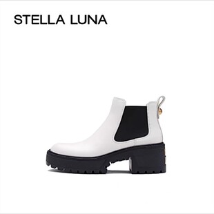 STELLA LUNA 2023新款小金球厚底增高及踝裸靴切尔西短靴SL322118