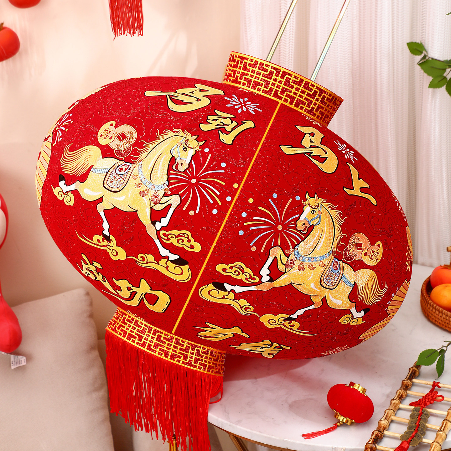 马年高端金漆福字挂灯笼2026年灯笼新款户外大门挂饰生肖植绒灯笼,节庆用品/礼品,灯笼,淘宝优惠券,粉丝福利购,淘宝优惠卷