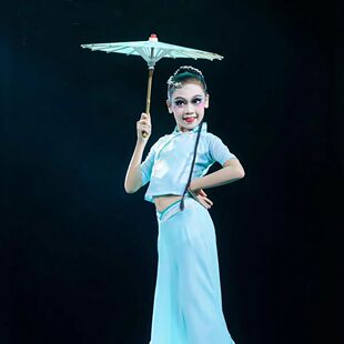 诗雨江南舞蹈服中国风独舞舞蹈小伞诗雨江南古典舞演出服道具小伞