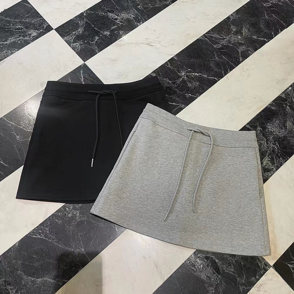 APPLYNEW 休闲运动灰色短裙女黑色a字裙子卫裙半身裙女夏包臀半裙