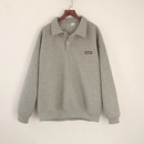 翻领大码 25新款 长袖 卫衣女春秋美式 上衣 简约休闲外套polo领情侣款