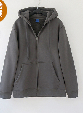 重磅加厚Applynew原创情侣款BM风休闲宽松羊羔绒卫衣连帽外套女