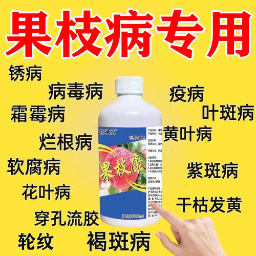 果枝康轮纹病腐烂病干腐病流胶病根腐病各种果树枝干症状碱性液体