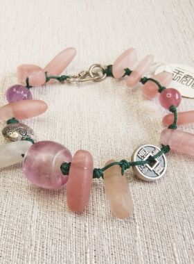 天然粉晶手链女款招桃花转运珠粉色水晶手串饰品礼物送女友闺蜜