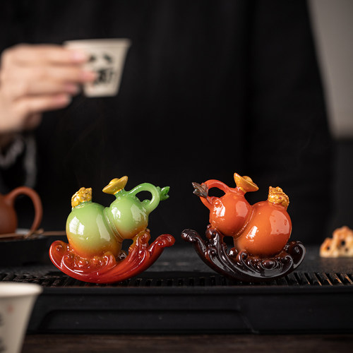 变色发财葫芦茶宠摆件