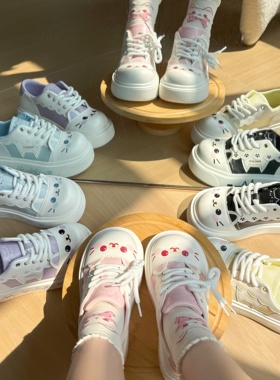 【心电喵】落寻森原创板鞋lo跑低帮日常甜美可爱洛丽塔日系lo鞋