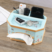 美式 茶几纸抽盒 纸巾盒客厅家用多功能抽纸盒简约遥控器收纳盒欧式