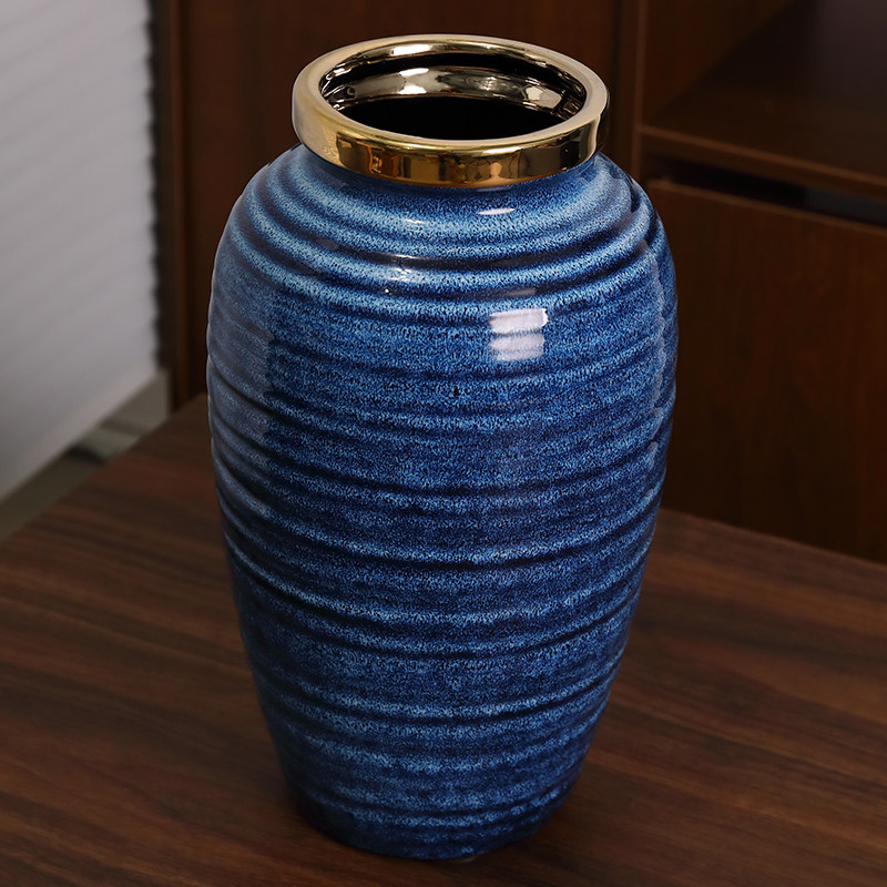 美式陶瓷花瓶摆件客厅插花水养鲜花家居装饰仿真花假花工艺品摆设