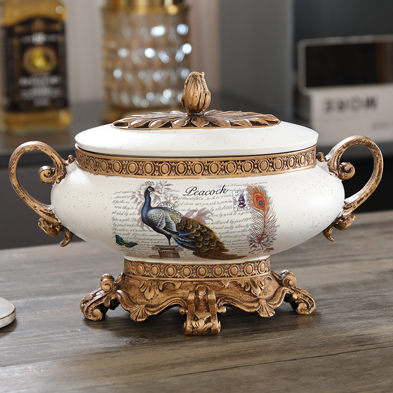 美式首饰盒摆件客厅家用收纳盒储物罐工艺礼品创意家居装饰品摆件,收纳整理,首饰盒,淘宝优惠券,粉丝福利购,淘宝优惠卷