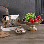 饰品果盘套装 欧式 青梅蝶舞系列摆件茶几创意收纳纸巾盒客厅新家装