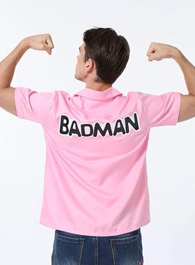 七龙珠Z拉蒂兹（BADMAN)贝吉塔粉色短袖衬衫COSPLAY动漫badman