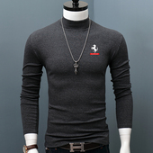 半高领打底衫 男保暖修身 简约年春季 春季 衣潮流长袖 T恤上0204w