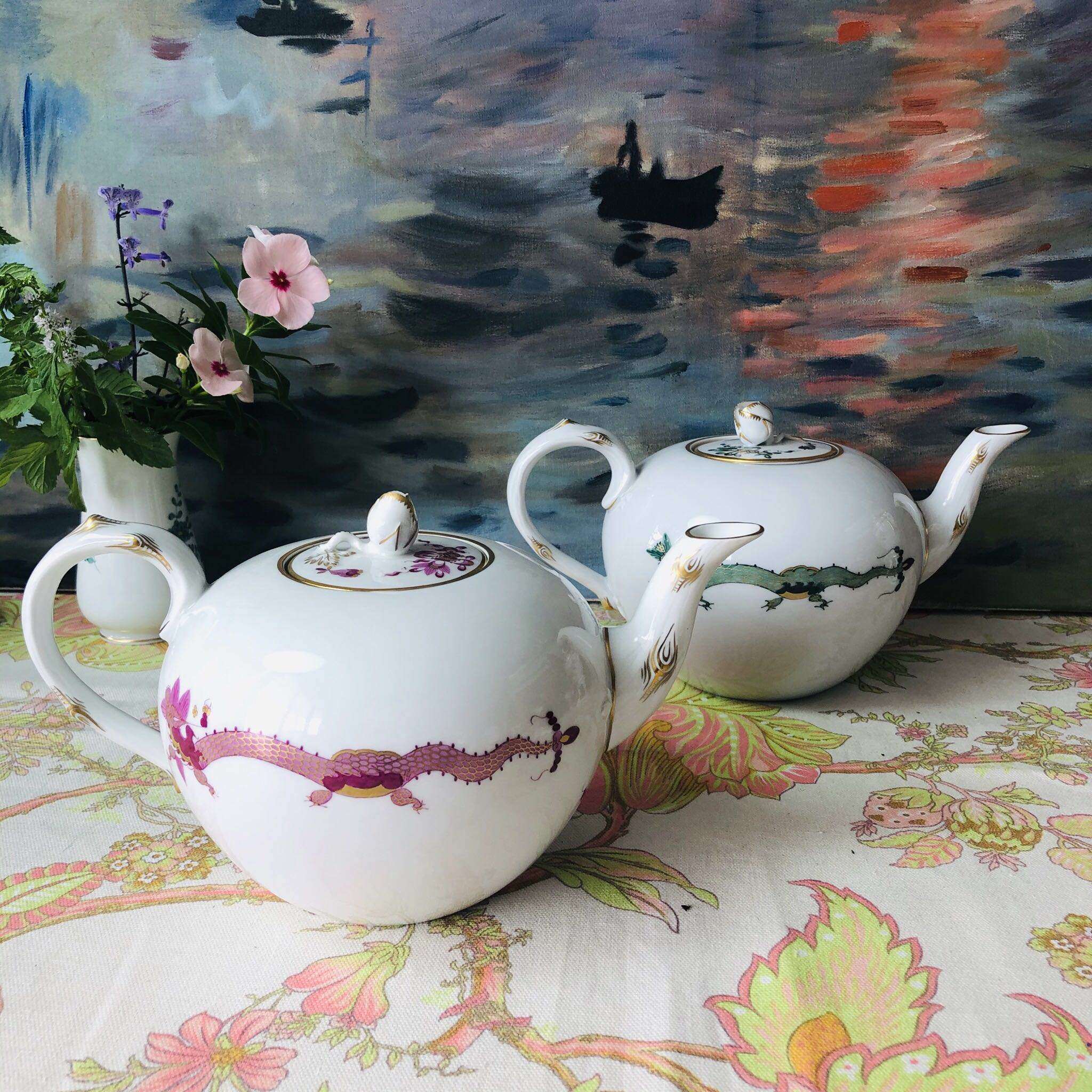 Spot Germany Meissen east Totems Jin Yulong green Dragon Hand drawn teapot 1.1L 1, etc.in the Tableware , Coffee , Coffee pot  category - from Buy2taobao.com to provide professional Taobao agent buy service